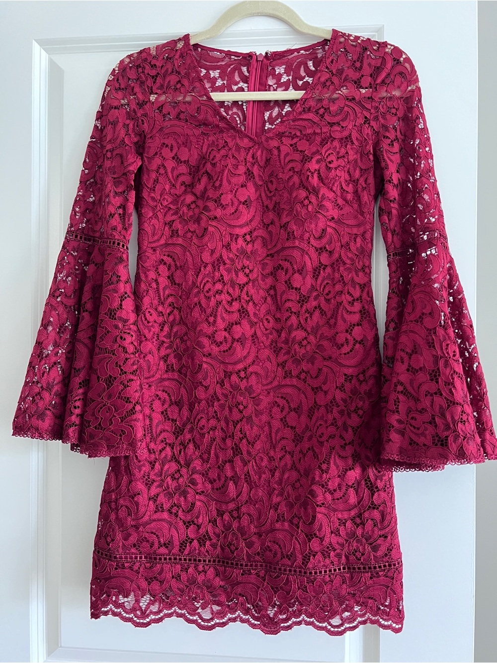 White House Black Market Deep Red Lace Dress